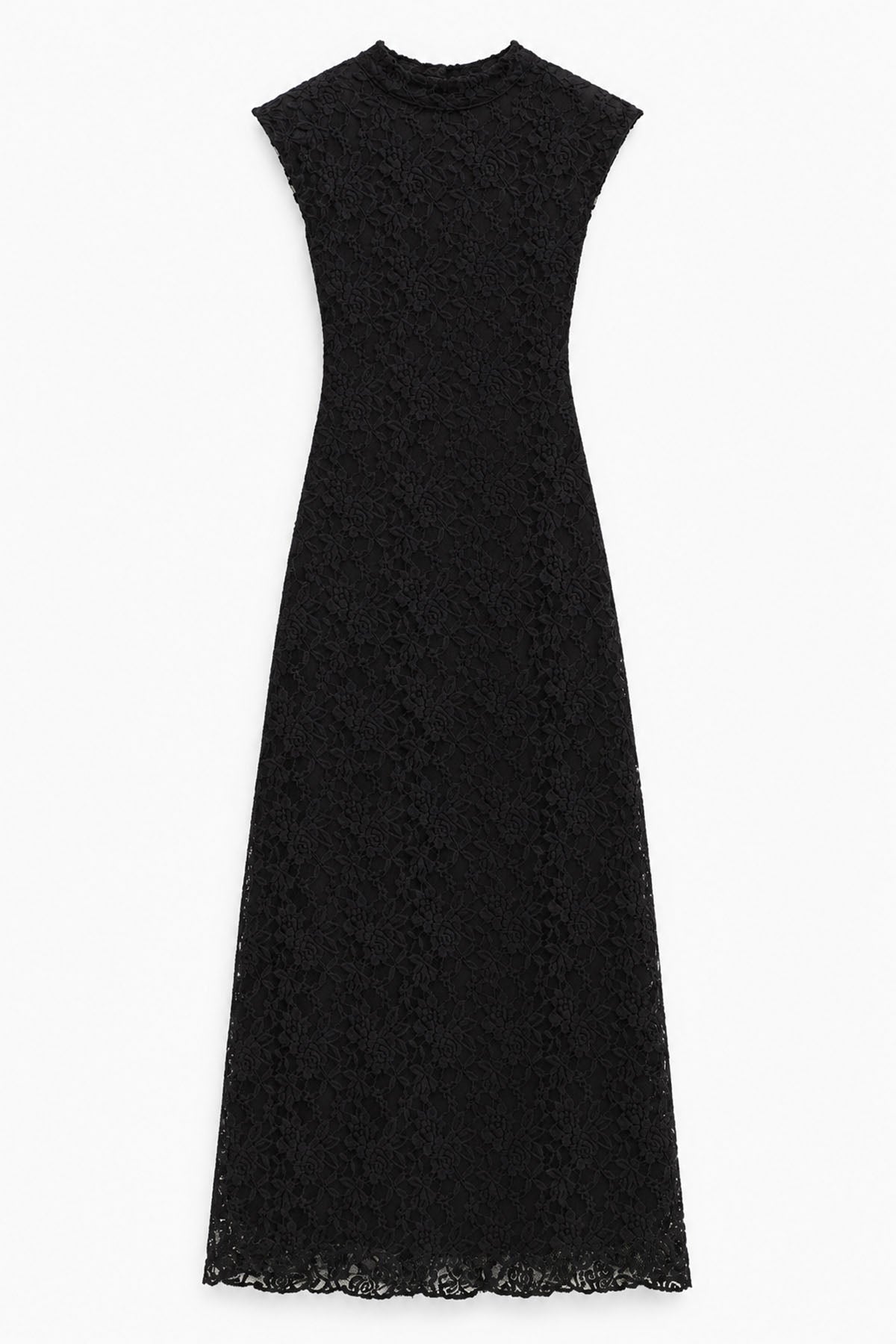 Sinner Dantelli Uzun Elbise - Siyah - 5