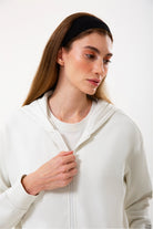 Fermuarlı Logo Nakışlı Sweatshirt, Taş - 3