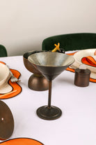 El Yapımı Bakır Okside Martini Kokteyl Bardağı - 1