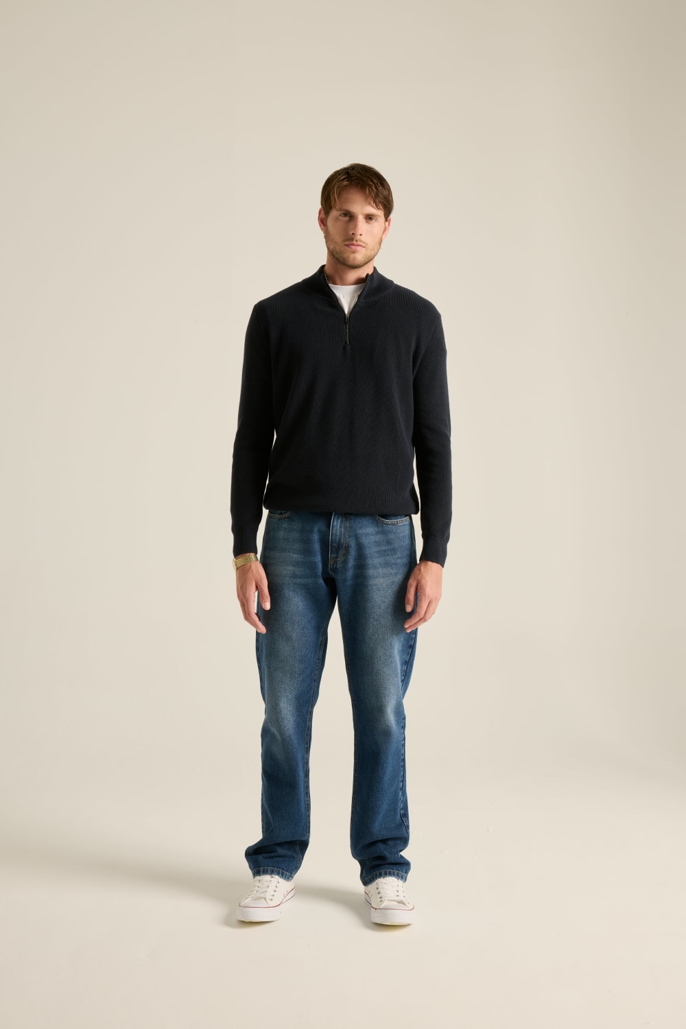 Batts-Volpe Half Zipped Triko Lacivert-Sweatshirts & Hoodies-1-milagron.live