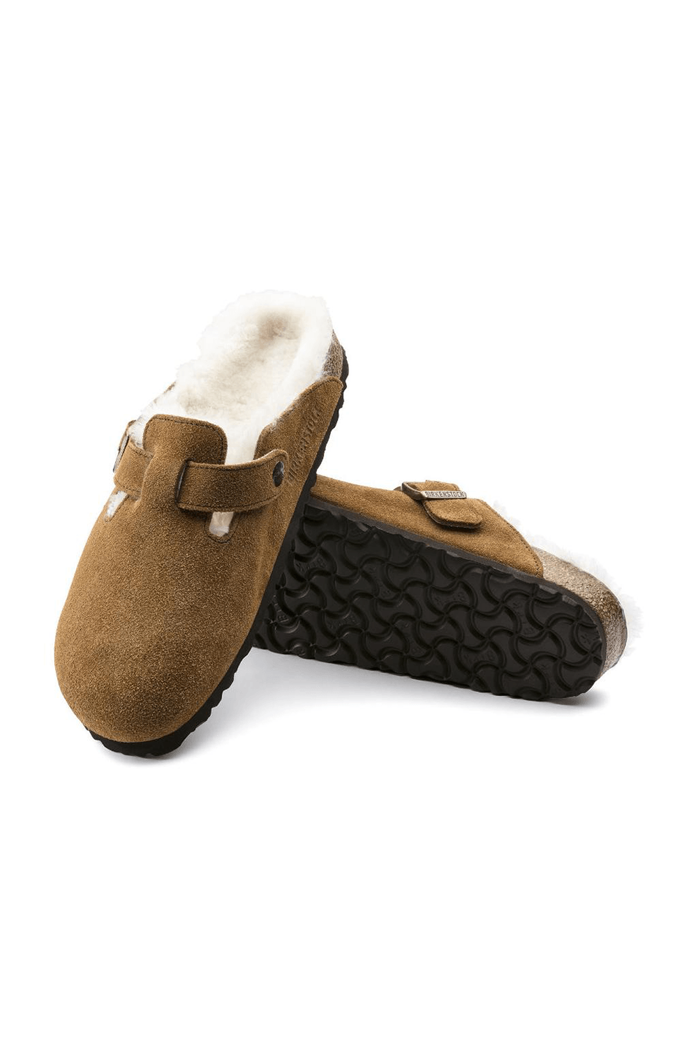 Birkenstock-Boston Suede Shearling-Sandalet & Terlik-3-milagron.live