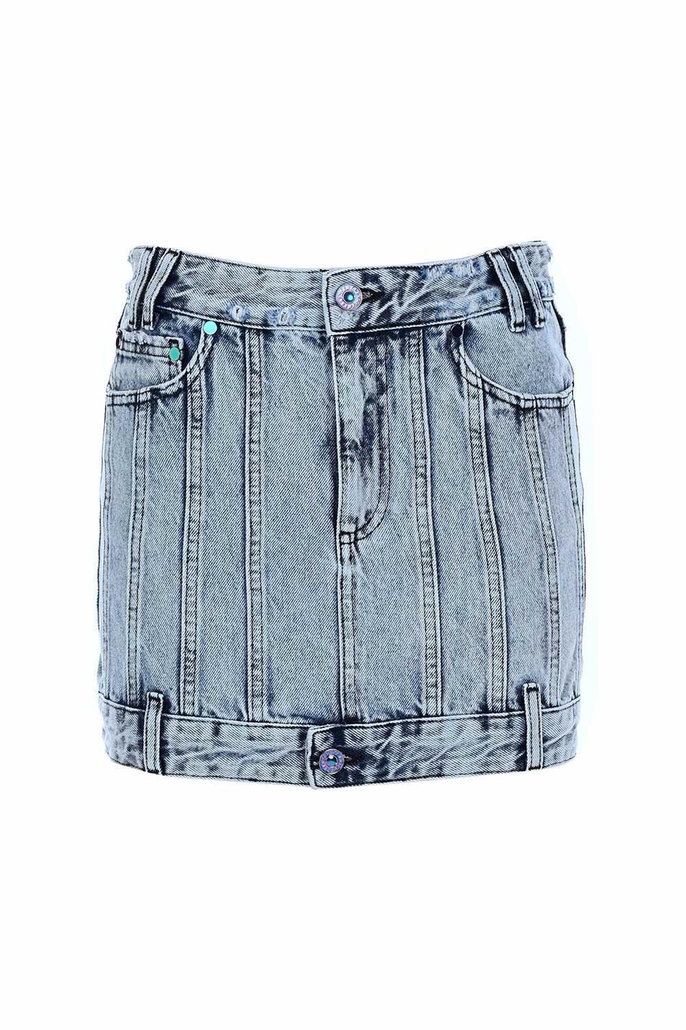 Certain-Ivy Skirt Acid Blue Wash-Etek-3-milagron.live