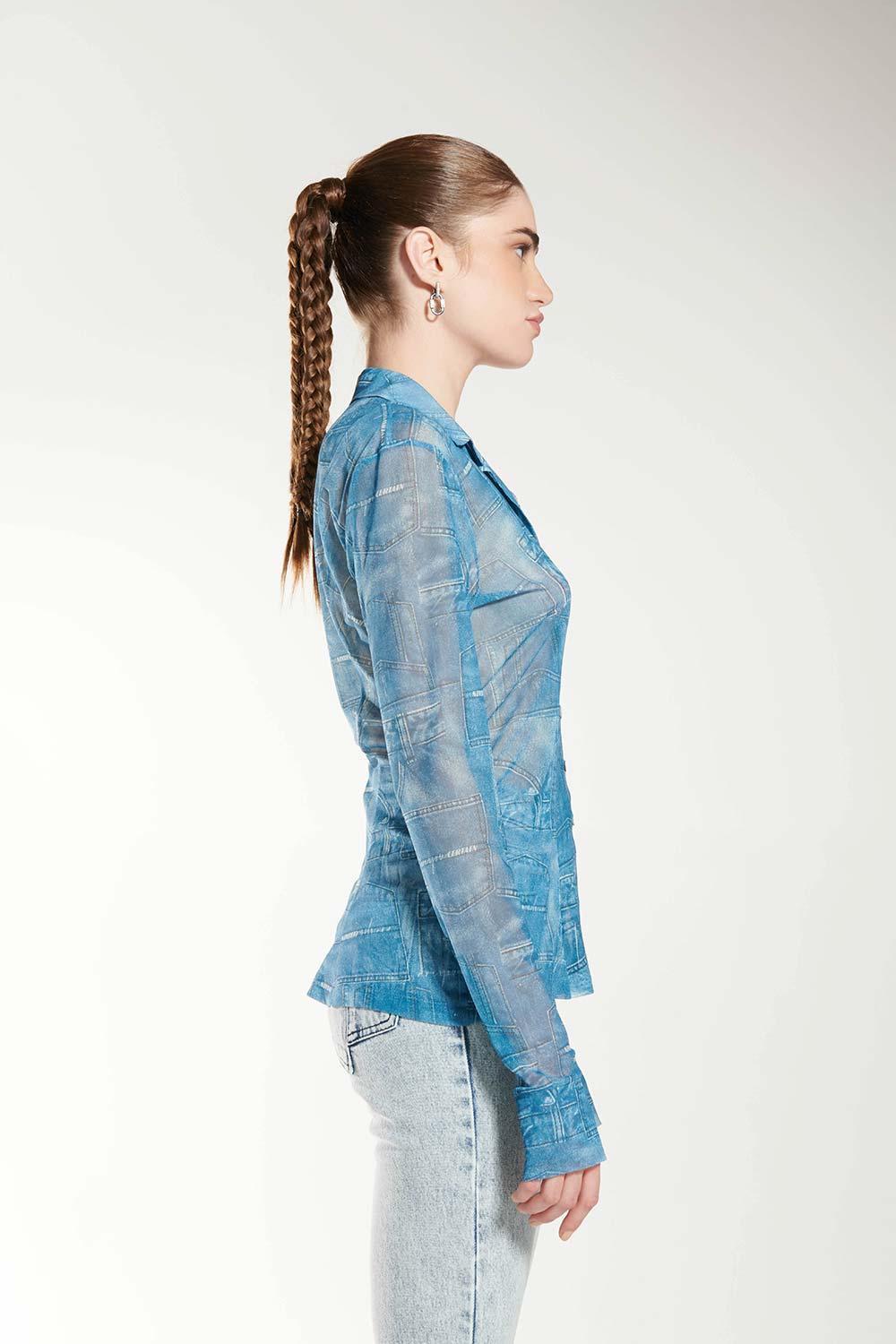 Certain-Patchwork Print Shirt-Gömlek-2-milagron.live
