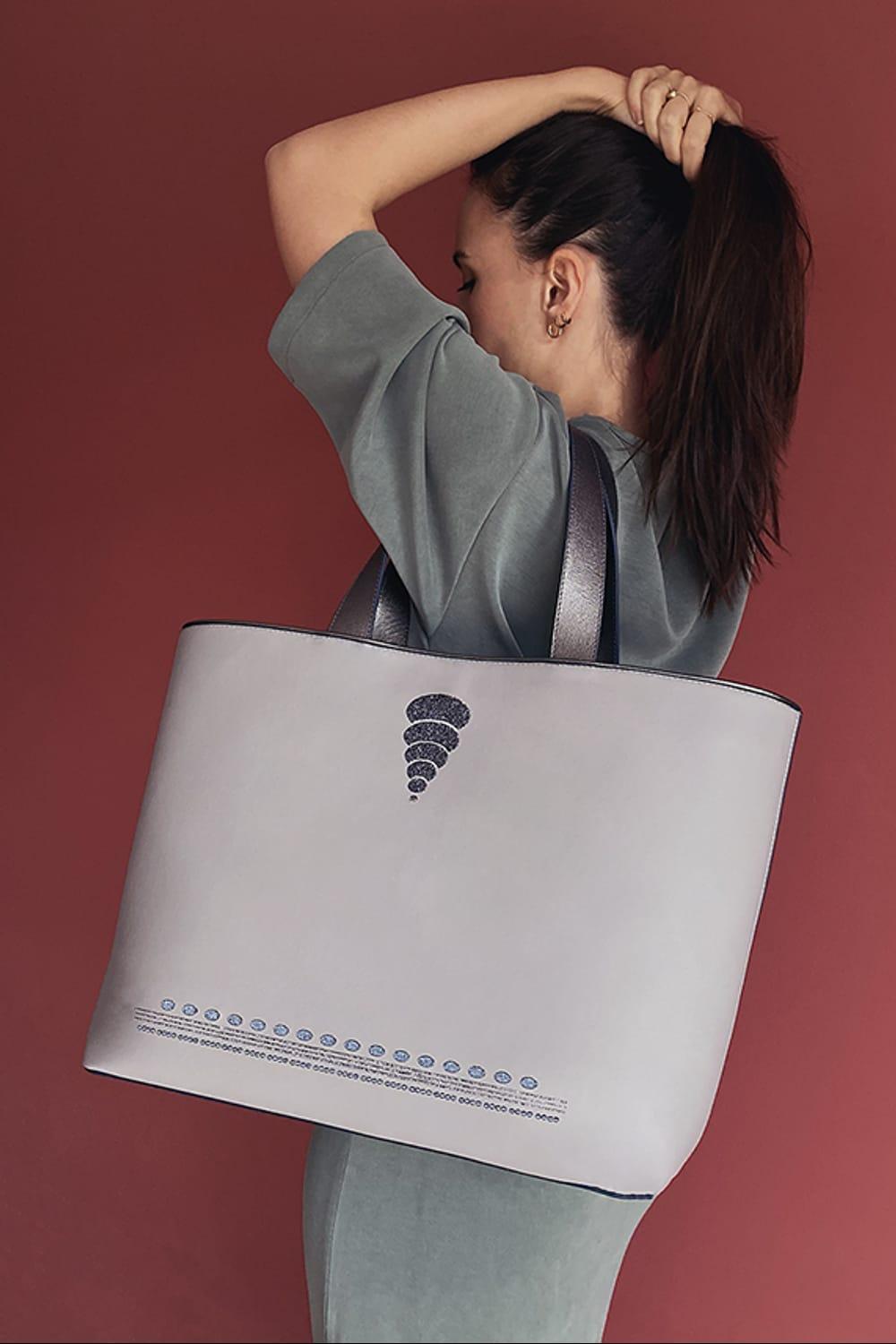 Geomi-Mun Tote - Travel Size - Gri-Omuz Çantası-1-milagron.live