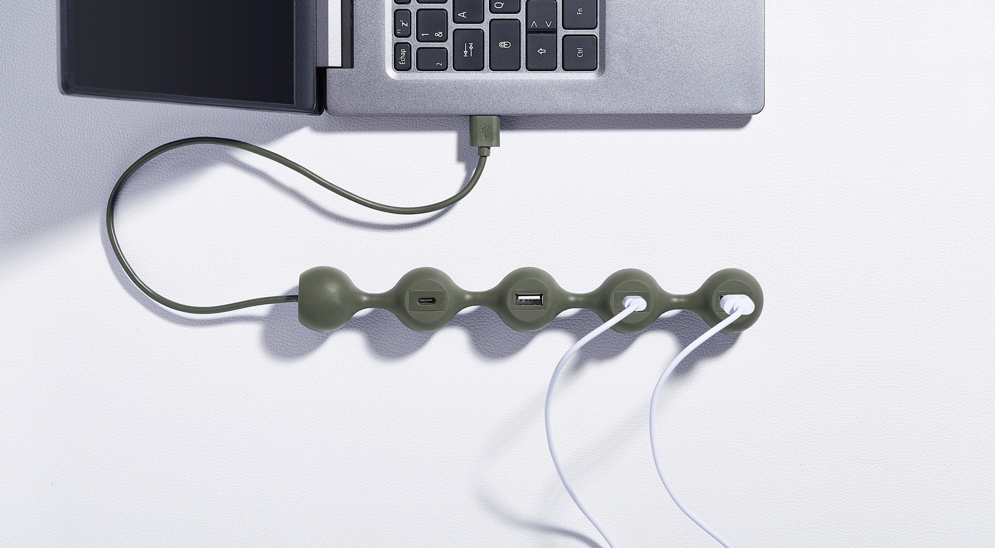 Lexon-Peas Hub 2 Usb çoğaltıcı Haki-Usb Çoğaltıcı-4-milagron.live