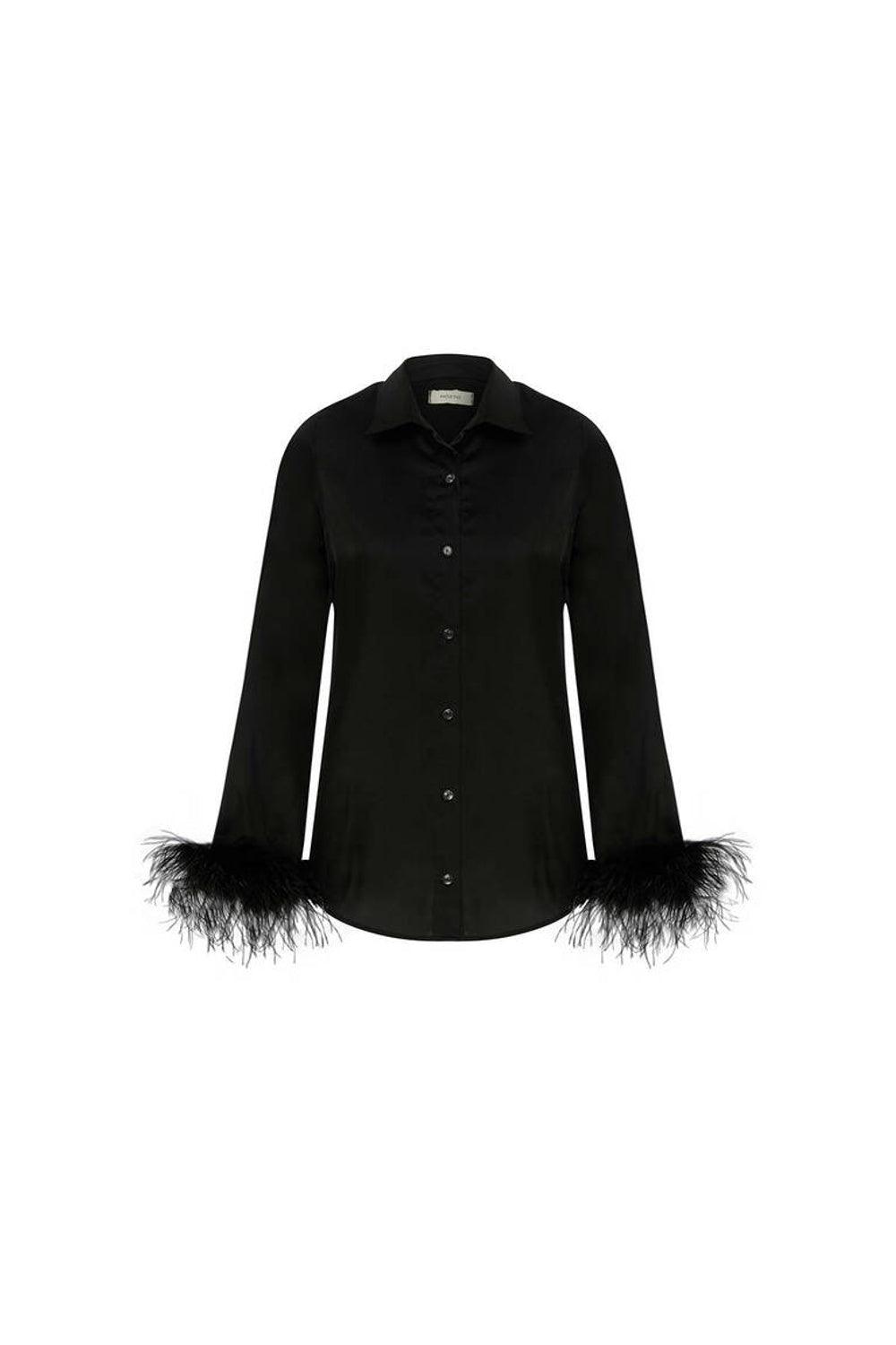 Mozto-SORUNLU - Thalia Feathered Shirt-Gömlek-6-milagron.live
