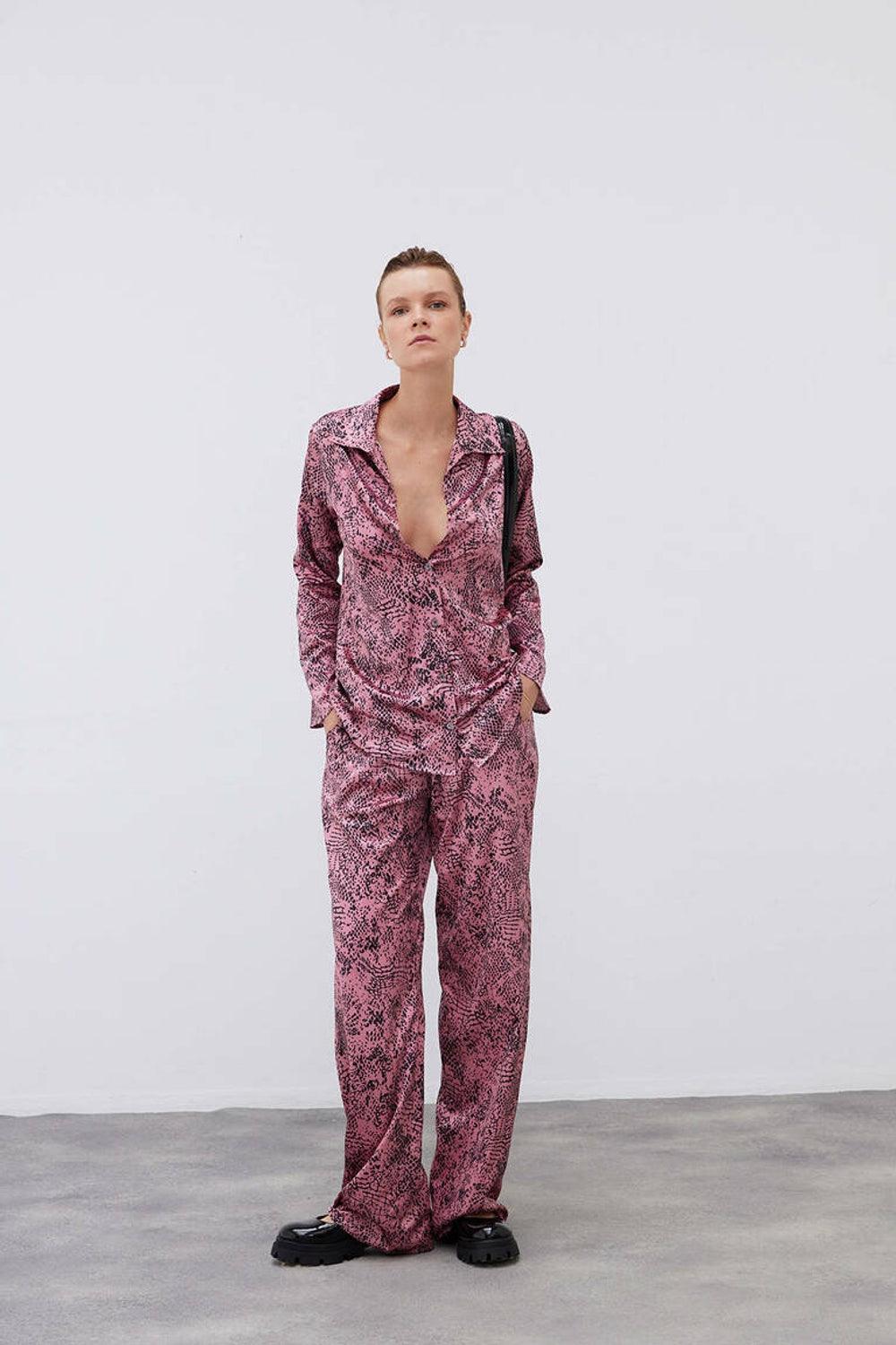 Mozto-SORUNLU - Thalia Satin Shirt-Gömlek-1-milagron.live