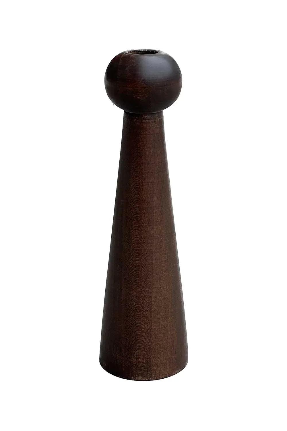 Raika Studio-Alaia Walnut Candle Holder-Mumluk & Şamdan-1-milagron.live