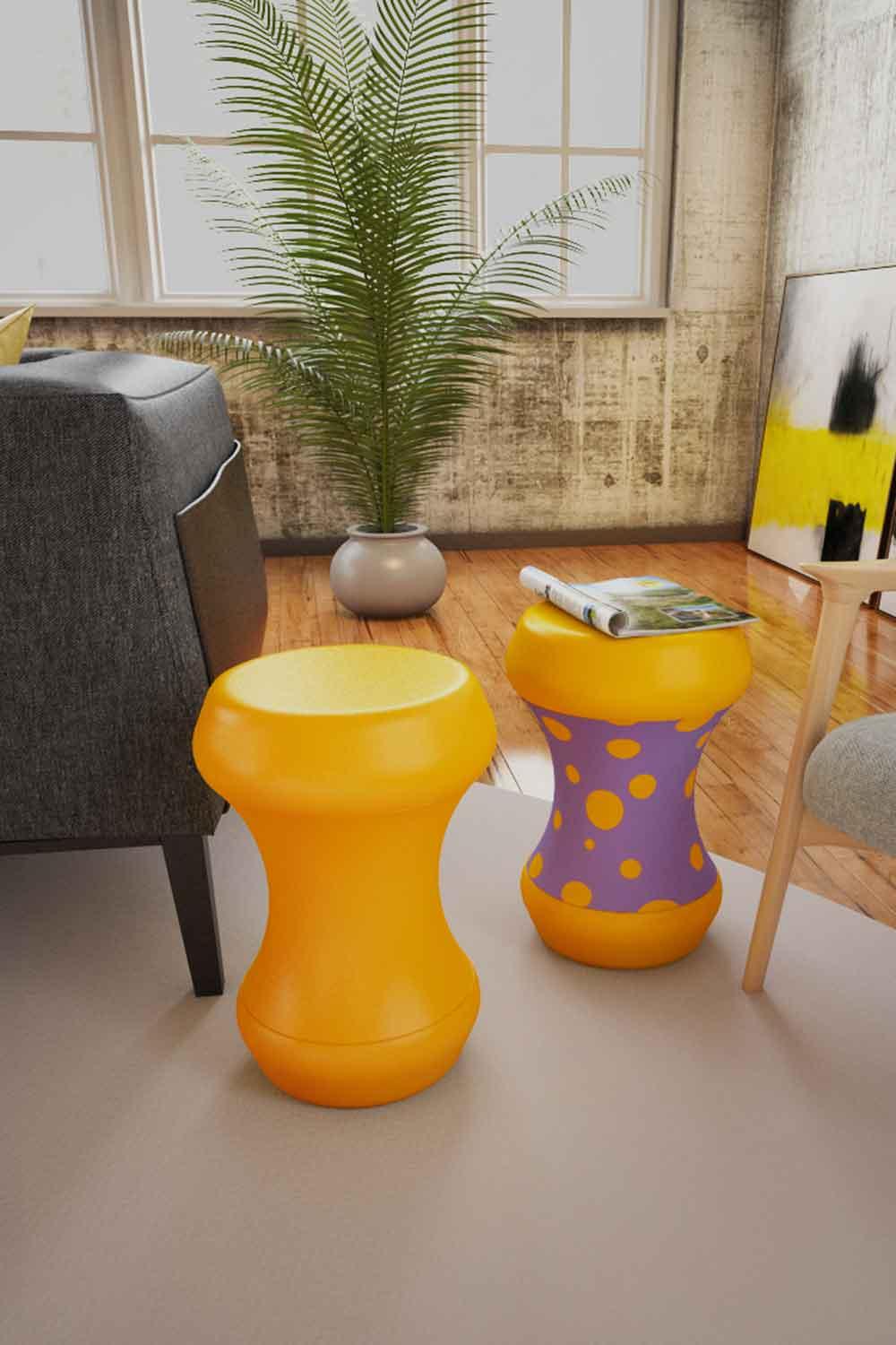 Sodd Design-Boom Bom Sehpa Lila-Sarı Puantiye-Sehpa-2-milagron.live