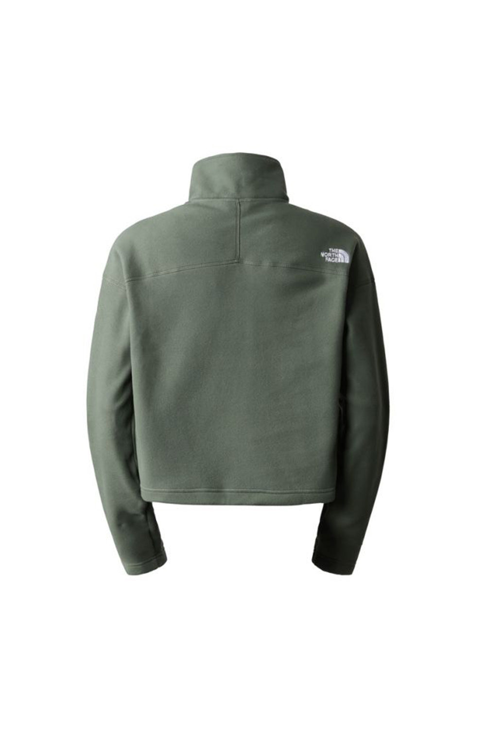 The North Face-Women 100 Glacier Cropped 1/4 Zip Thyme-Sweatshirts & Hoodies-2-milagron.live