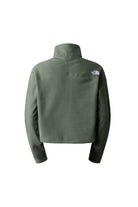The North Face-Women 100 Glacier Cropped 1/4 Zip Thyme-Sweatshirts & Hoodies-2-milagron.live