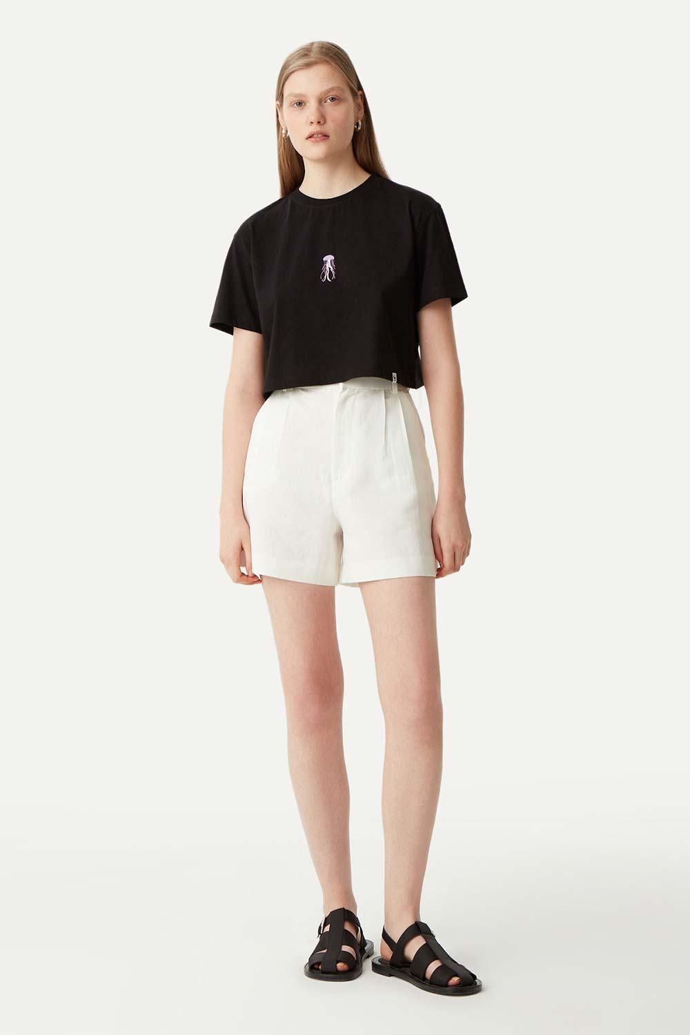 WWF Market-Denizanası Crop T-Shirt - Siyah-T-Shirts-1-milagron.live