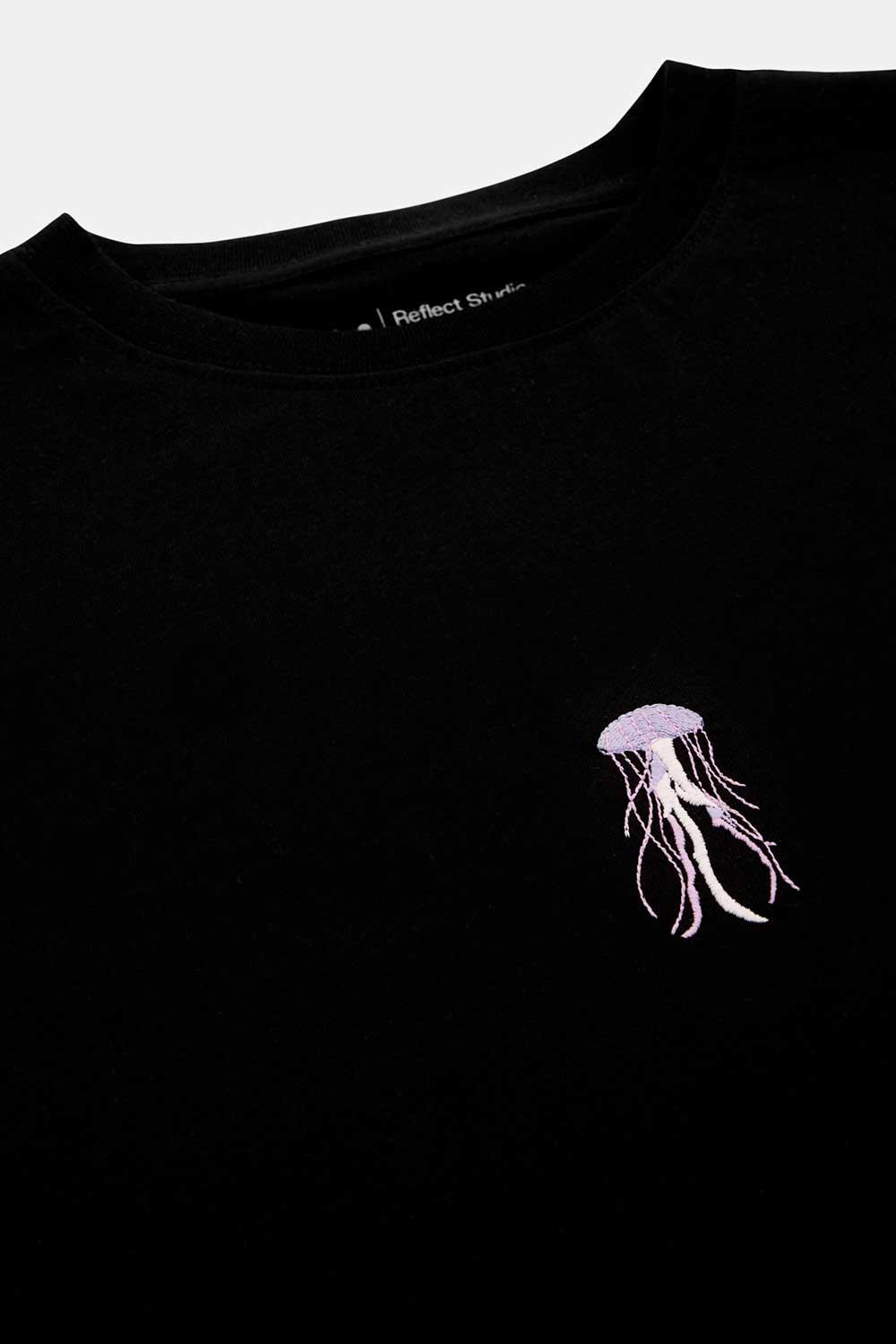WWF Market-Denizanası Crop T-Shirt - Siyah-T-Shirts-4-milagron.live